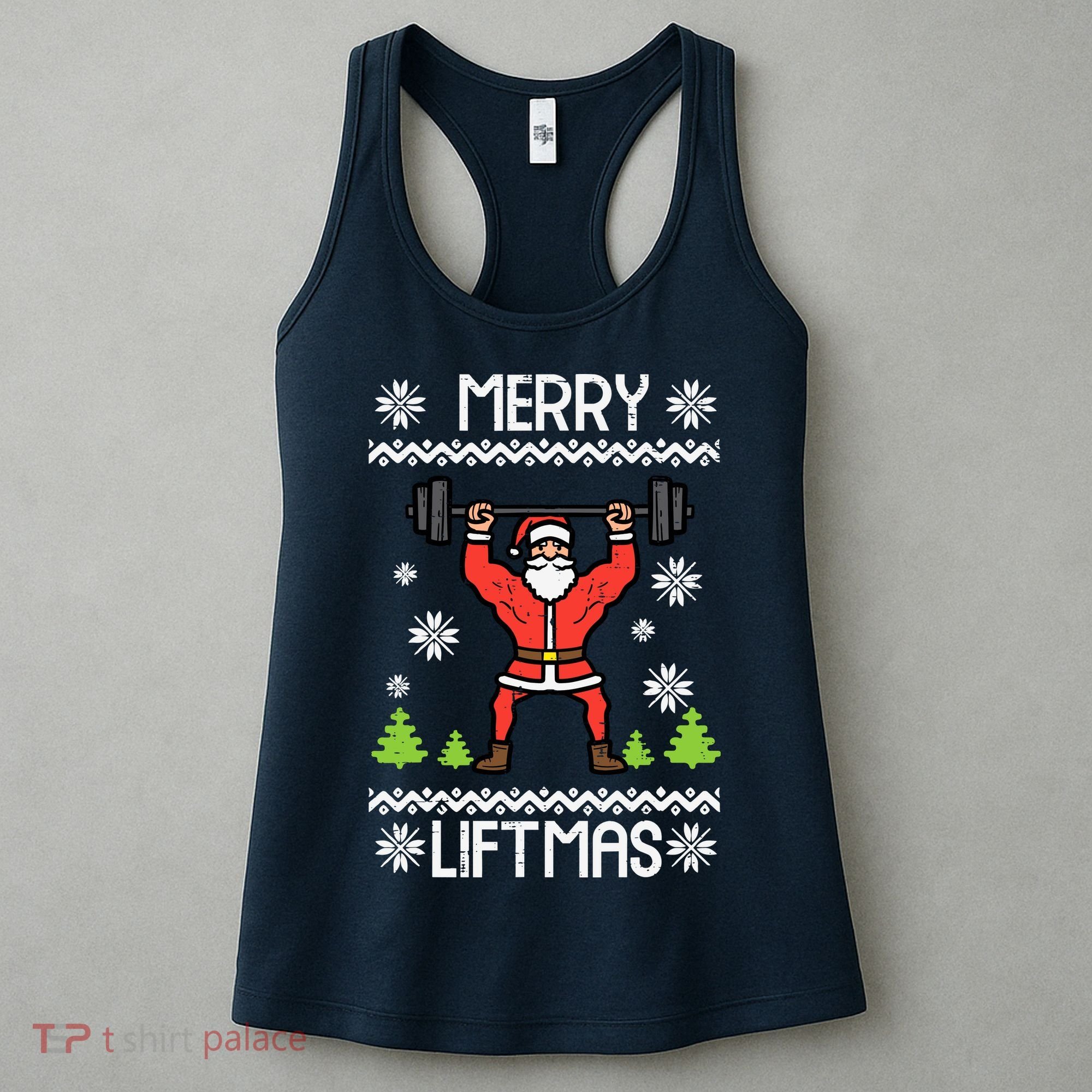 Merry Liftmas Ugly Christmas Xmas Workout Gym Bodybuild Women's Tank Top