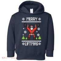 Merry Liftmas Ugly Christmas Xmas Workout Gym Bodybuild Toddler Hoodie thumb 0