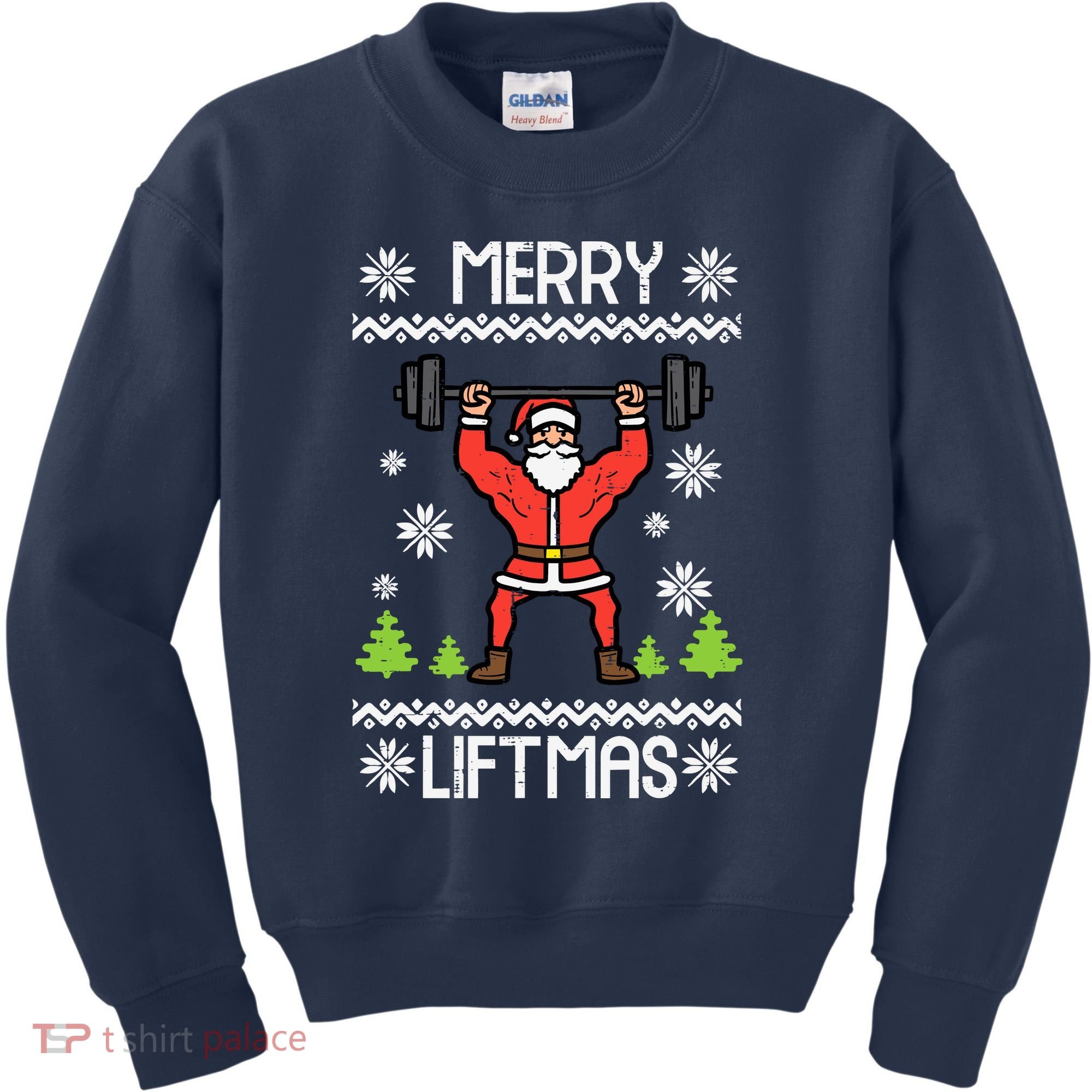 Merry Liftmas Ugly Christmas Xmas Workout Gym Bodybuild Kids Sweatshirt