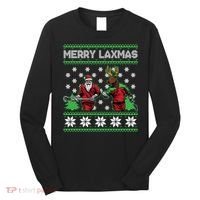 Merry Laxmas Ugly Christmas Lacrosse Santa Reindeer Sweater Sweatshirt Long Sleeve Shirt thumb 0