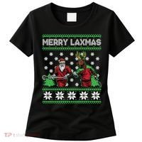Merry Laxmas Ugly Christmas Lacrosse Santa Reindeer Sweater Sweatshirt Women's T-Shirt thumb 0