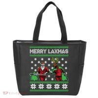Merry Laxmas Ugly Christmas Lacrosse Santa Reindeer Sweater Sweatshirt Tote Bag thumb 0