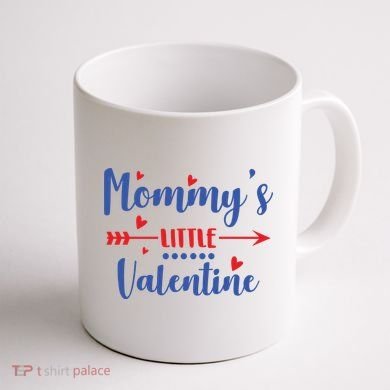 Mommy's Little Valentine Cute Holiday Coffee Mug back