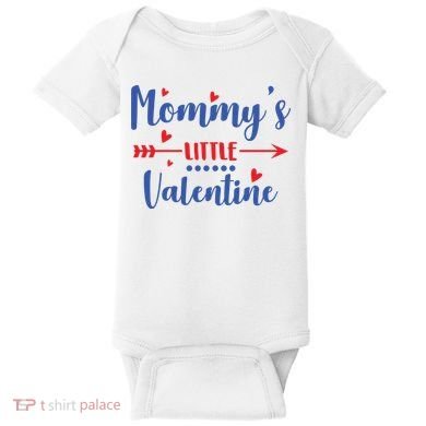 Mommy's Little Valentine Cute Holiday Baby Bodysuit