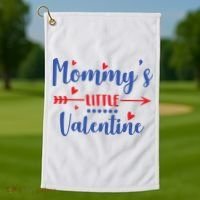 Mommy's Little Valentine Cute Holiday Golf Towel thumb 1