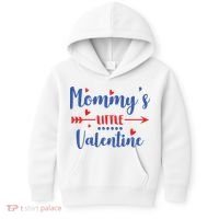Mommy's Little Valentine Cute Holiday Kids Hoodie thumb 0