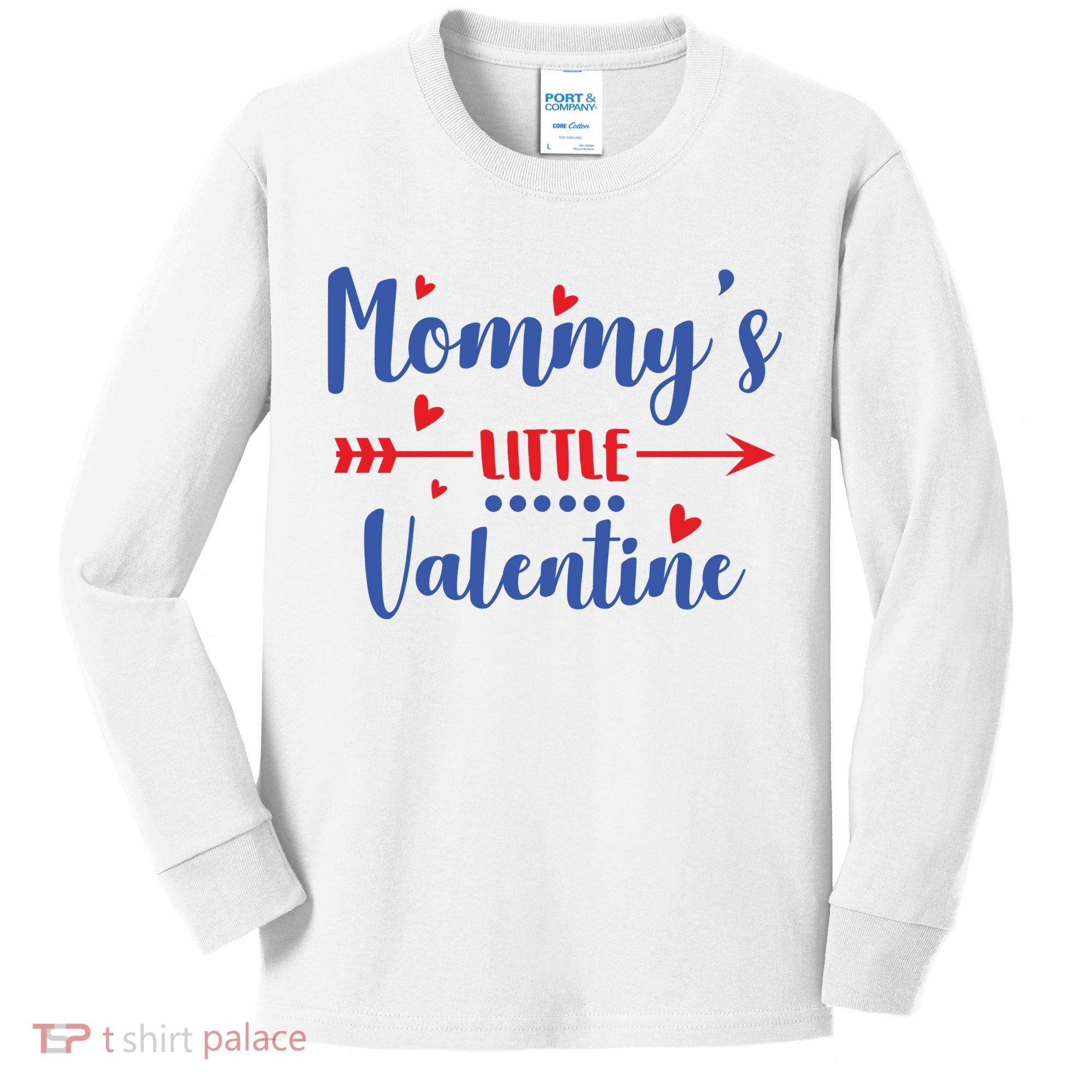 Mommy's Little Valentine Cute Holiday Kids Long Sleeve Shirt