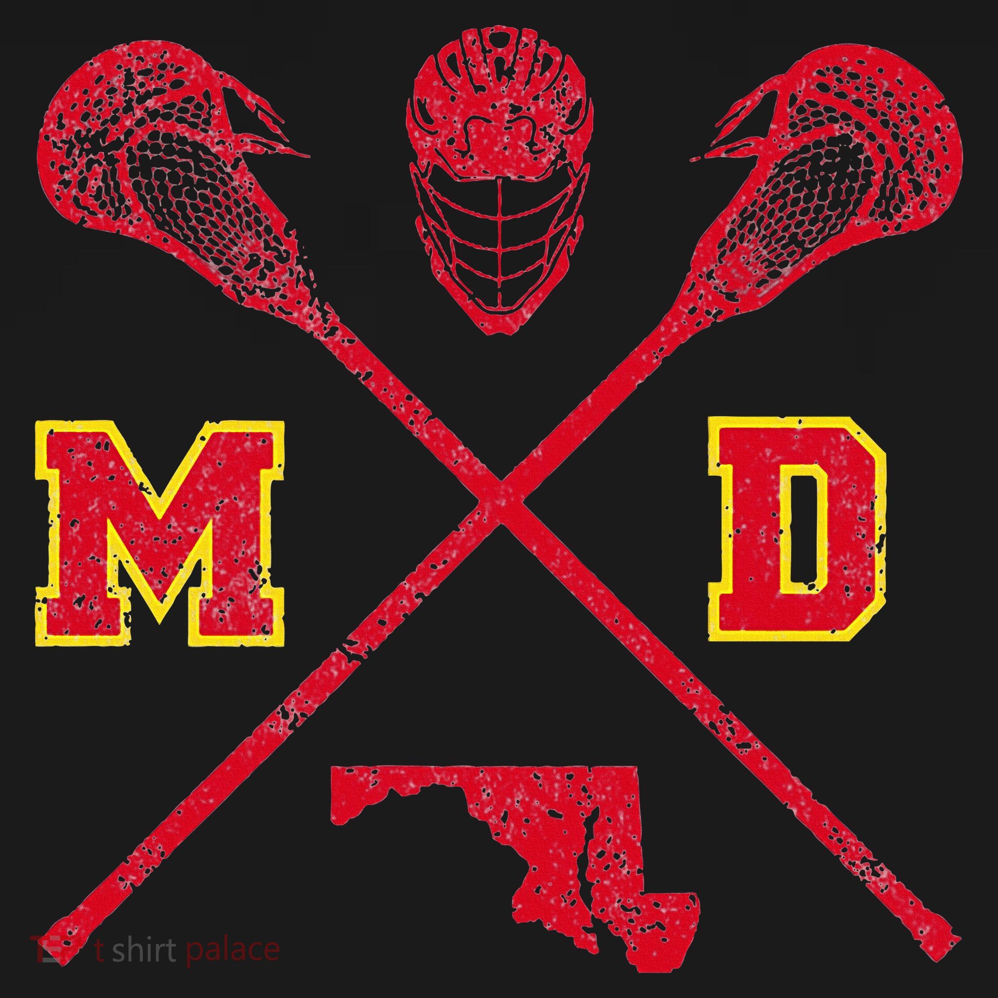 Maryland Lacrosse Vintage Md Lax Weathered T-Shirt