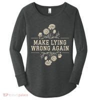 Make Lying Wrong Again Wildflowers Anti Trump Subtle Protest Women's Perfect Tri Tunic Long Sleeve Shirt thumb 0