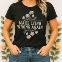 Make Lying Wrong Again Wildflowers Anti Trump Subtle Protest Women's T-Shirt thumb 2