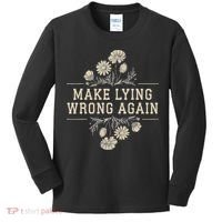 Make Lying Wrong Again Wildflowers Anti Trump Subtle Protest Kids Long Sleeve Shirt thumb 0