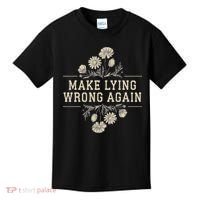 Make Lying Wrong Again Wildflowers Anti Trump Subtle Protest Kids T-Shirt thumb 0