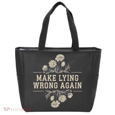 Make Lying Wrong Again Wildflowers Anti Trump Subtle Protest Tote Bag