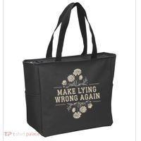 Make Lying Wrong Again Wildflowers Anti Trump Subtle Protest Tote Bag thumb 2