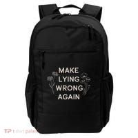 Make Lying Wrong Again Wildflowers Anti Trump Subtle Protest Backpack thumb 0