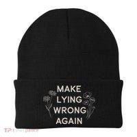 Make Lying Wrong Again Wildflowers Anti Trump Subtle Protest Beanie thumb 0