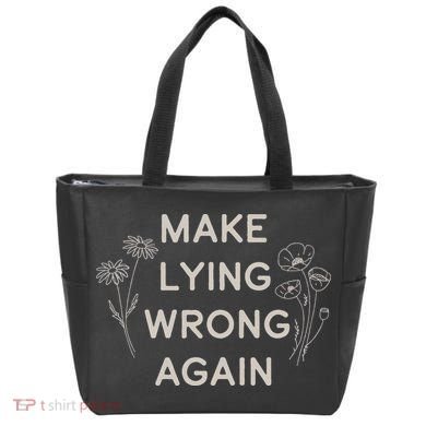 Make Lying Wrong Again Wildflowers Anti Trump Subtle Protest Tote Bag