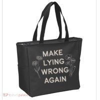 Make Lying Wrong Again Wildflowers Anti Trump Subtle Protest Tote Bag thumb 2