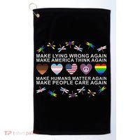 Make Lying Wrong Again Human’S Rights Apparel Golf Towel thumb 0