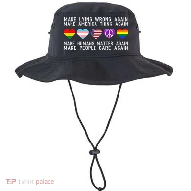 Make Lying Wrong Again Human Rights Sarcastic Statement Bucket Hat