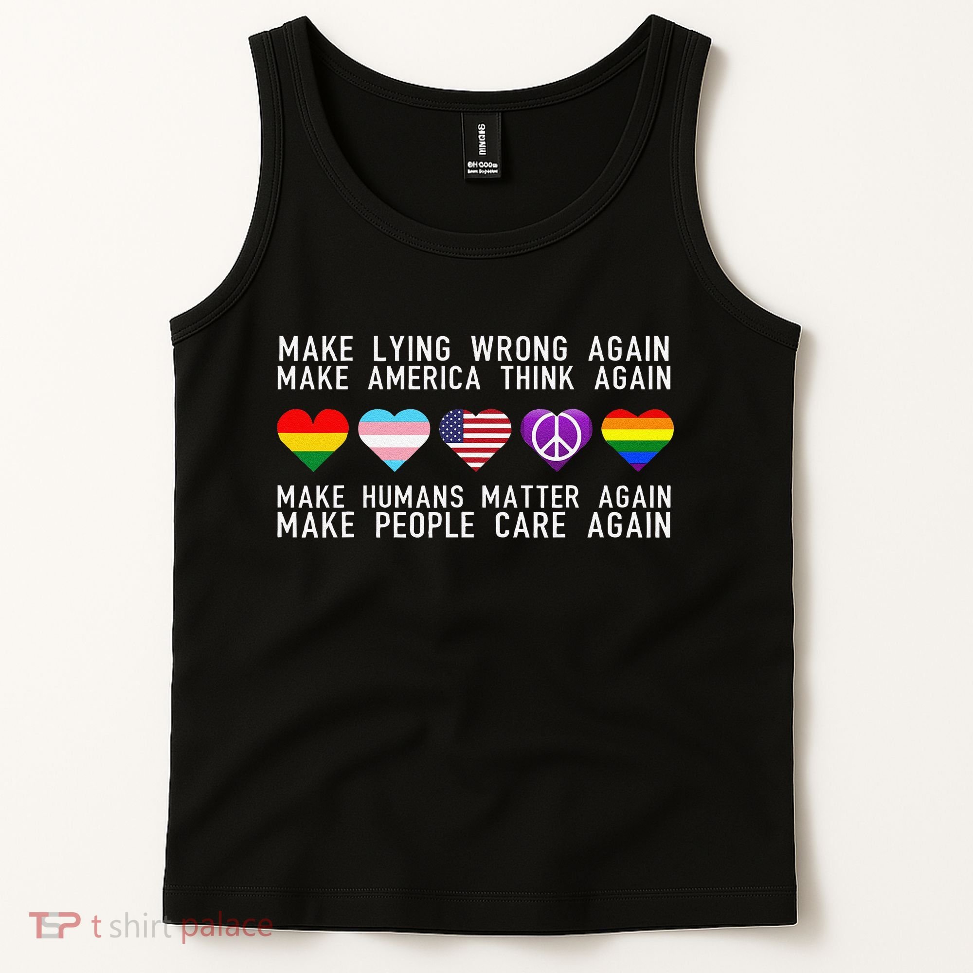 Make Lying Wrong Again Human Rights Sarcastic Statement Tank Top