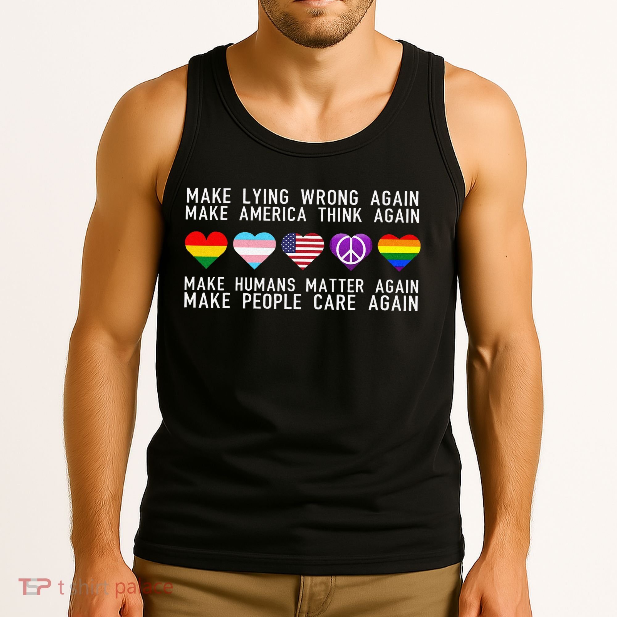Make Lying Wrong Again Human Rights Sarcastic Statement Tank Top