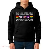 Make Lying Wrong Again Human Rights Sarcastic Statement Kids Hoodie thumb 4