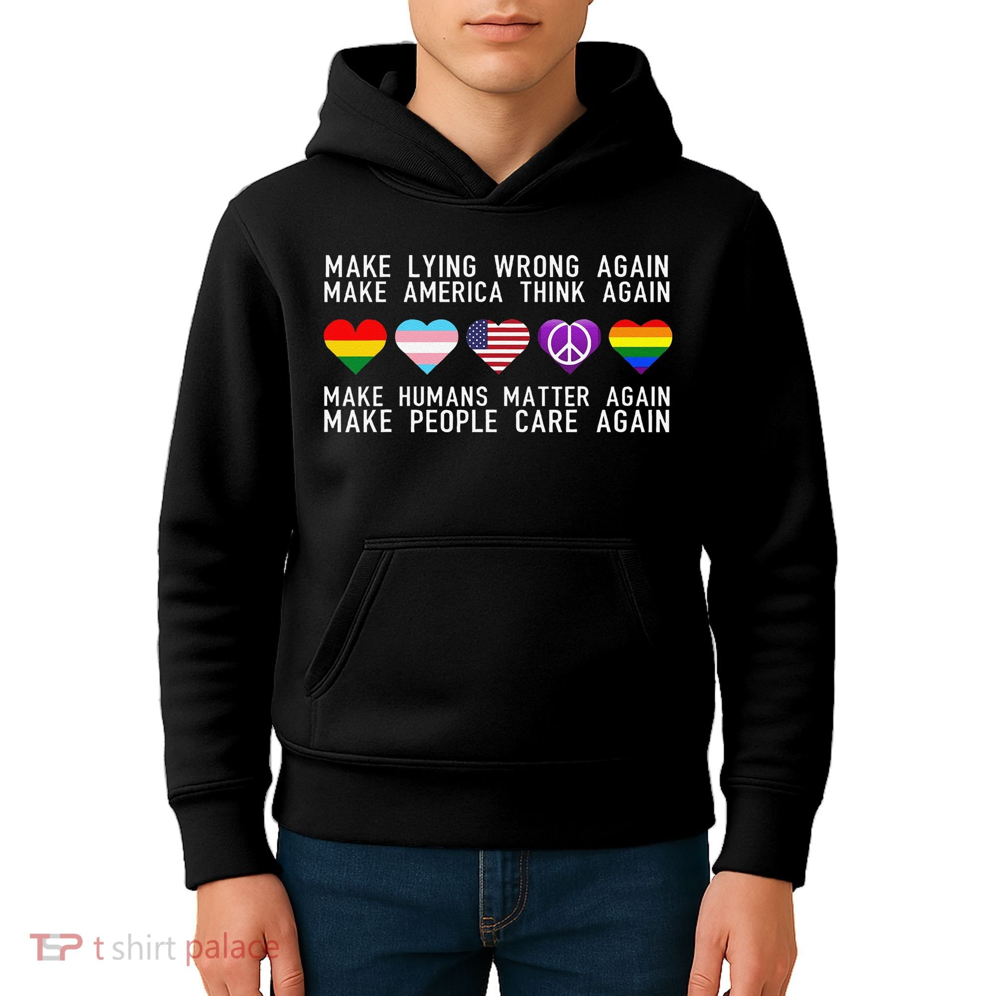 Make Lying Wrong Again Human Rights Sarcastic Statement Kids Hoodie