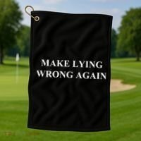 Make Lying Wrong Again Gift Golf Towel thumb 1