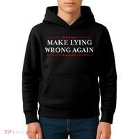 Make Lying Wrong Again Gift Resist Racism Antitrump Kids Hoodie thumb 4