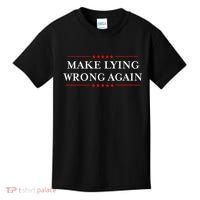 Make Lying Wrong Again Gift Resist Racism Antitrump Kids T-Shirt thumb 0