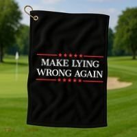 Make Lying Wrong Again Cute Gift Golf Towel thumb 1