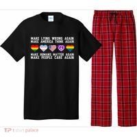 Make Lying Wrong Again Make America Think Again Make Human Matter Again Sarcasti Pajama Set thumb 0