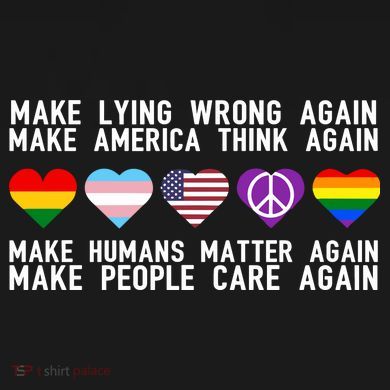 Make Lying Wrong Again Make America Think Again Make Human Matter Again Sarcasti Women's V-Neck T-Shirt