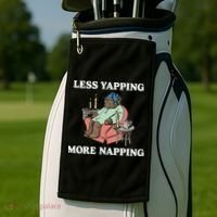 Middleclassfancy Less Yapping More Napping Golf Towel thumb 2