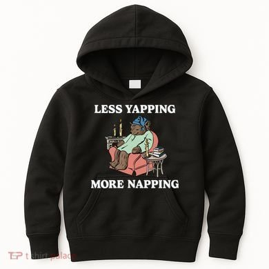Middleclassfancy Less Yapping More Napping Kids Hoodie