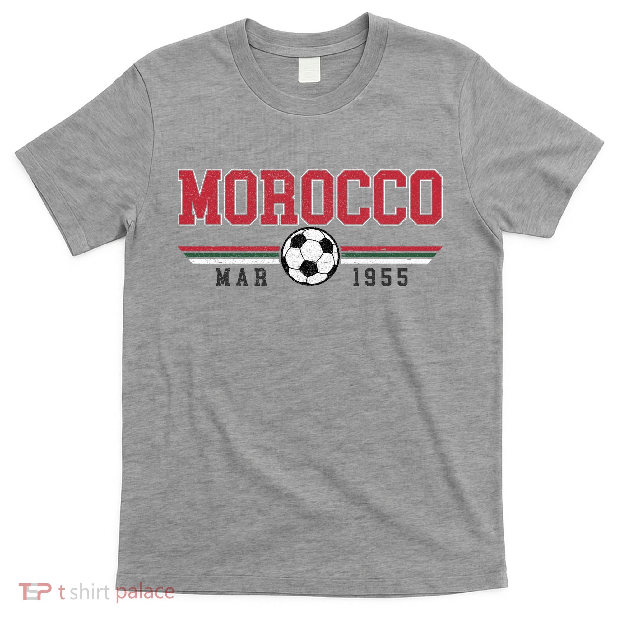 Morocco MAR 1955 Futbol World Soccer Crest T-Shirt