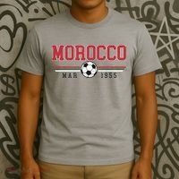 Morocco MAR 1955 Futbol World Soccer Crest T-Shirt thumb 3