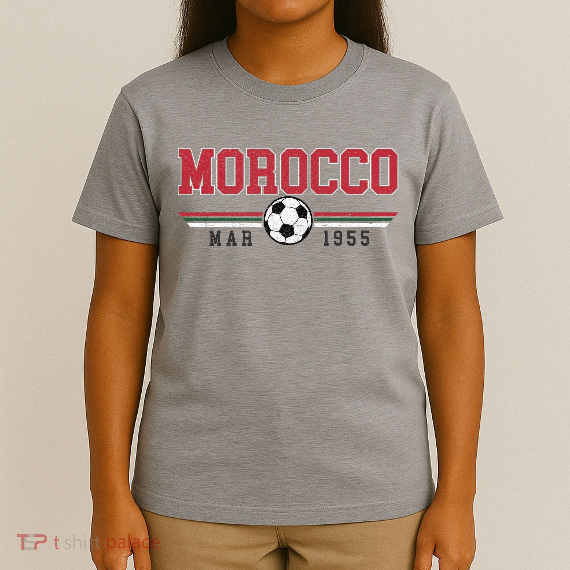 Morocco MAR 1955 Futbol World Soccer Crest T-Shirt