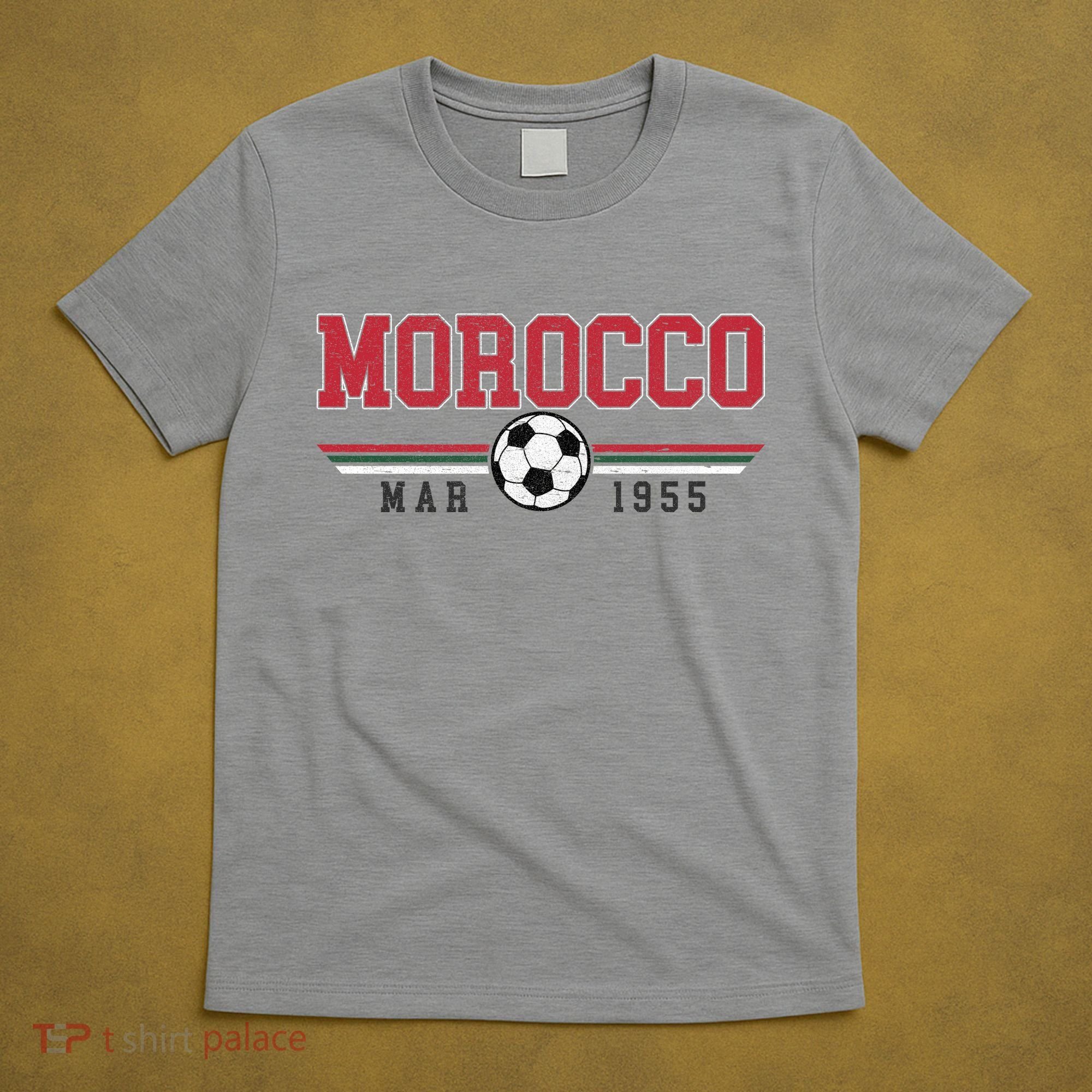 Morocco MAR 1955 Futbol World Soccer Crest T-Shirt