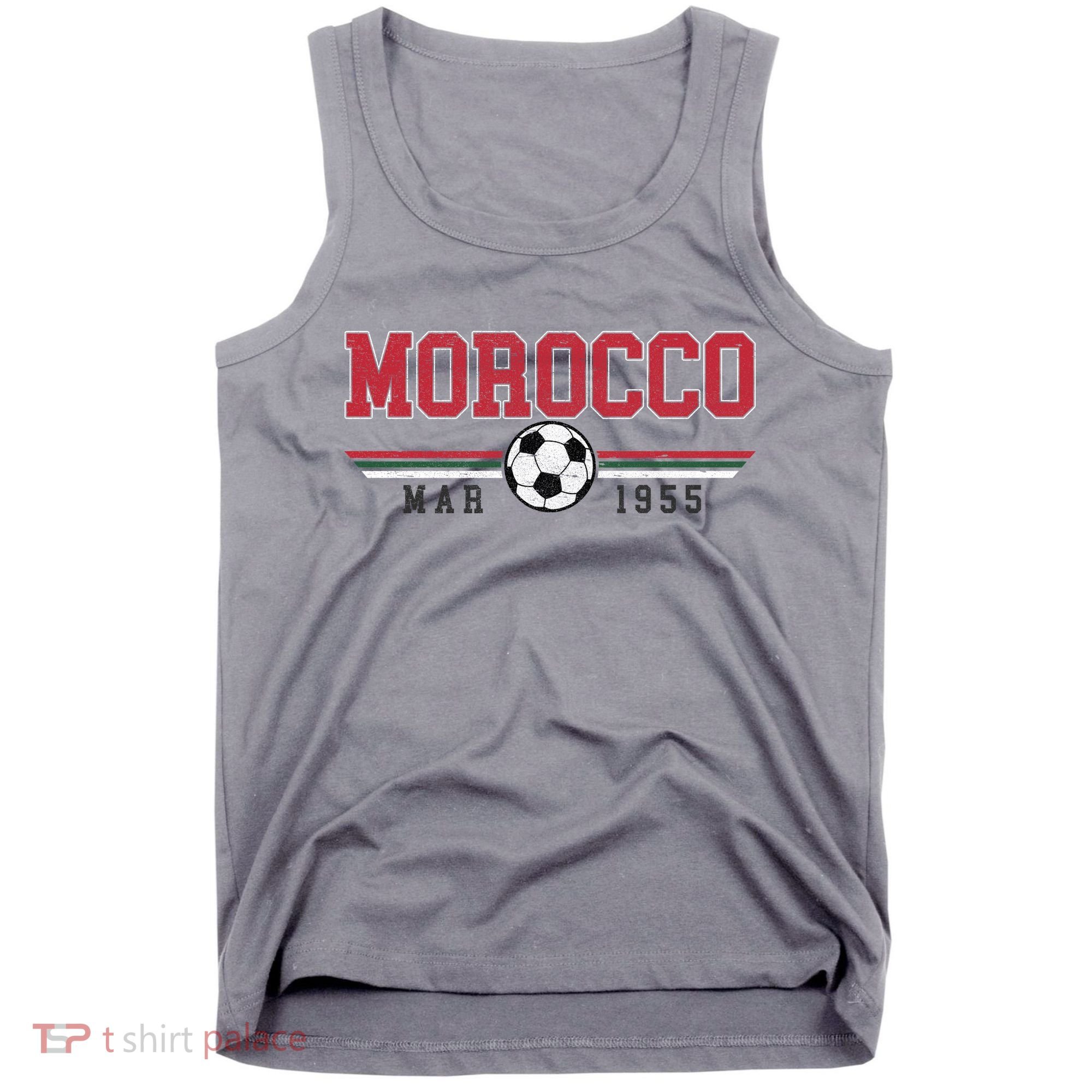 Morocco MAR 1955 Futbol World Soccer Crest Tank Top