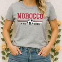 Morocco MAR 1955 Futbol World Soccer Crest Women's T-Shirt thumb 2