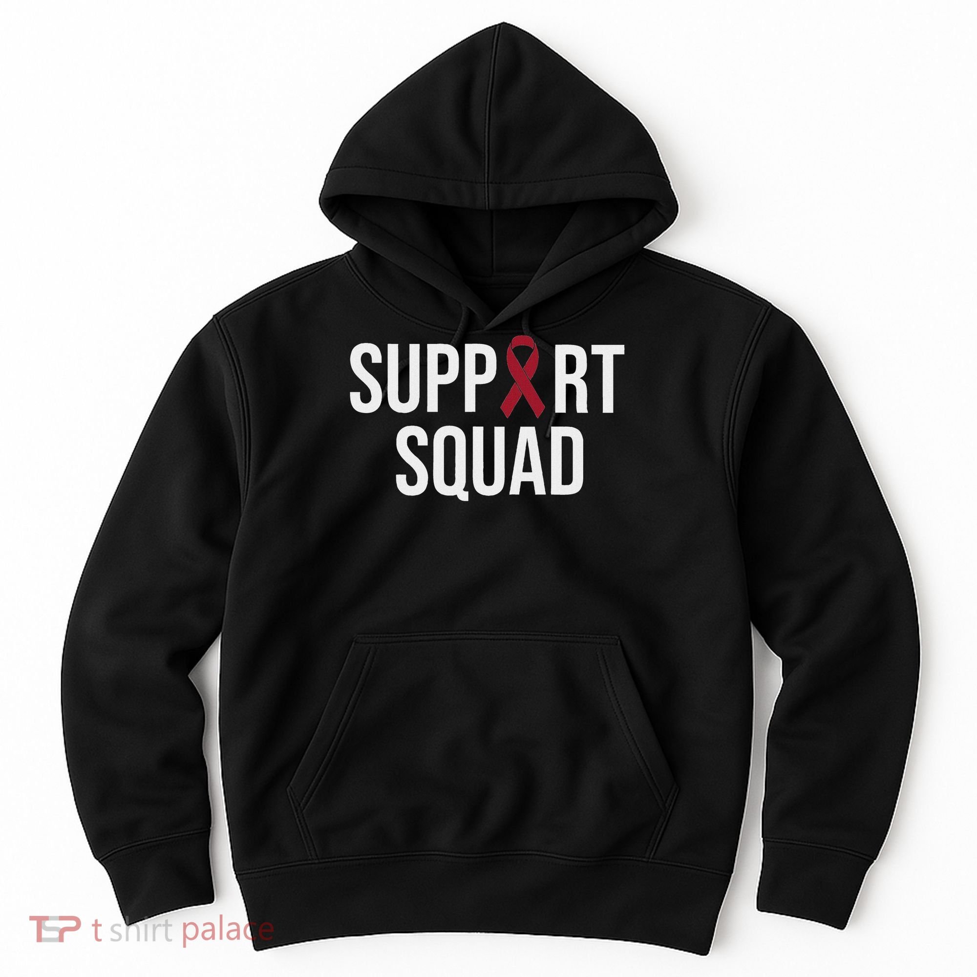 Multiple Myeloma Awareness Burgundy Ribbon Support Squad Hoodie