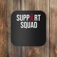Multiple Myeloma Awareness Burgundy Ribbon Support Squad Coaster thumb 0