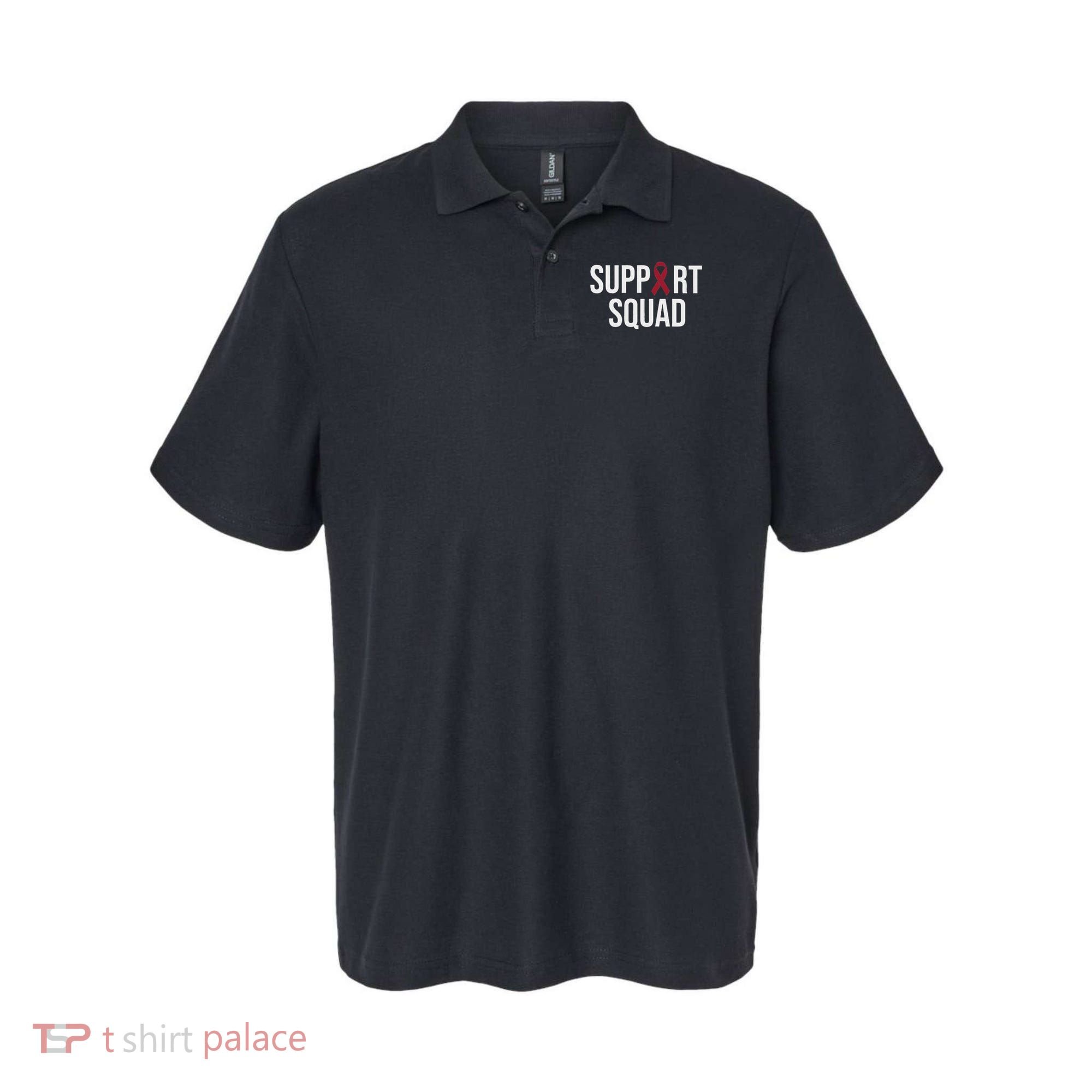 Multiple Myeloma Awareness Burgundy Ribbon Support Squad Polo
