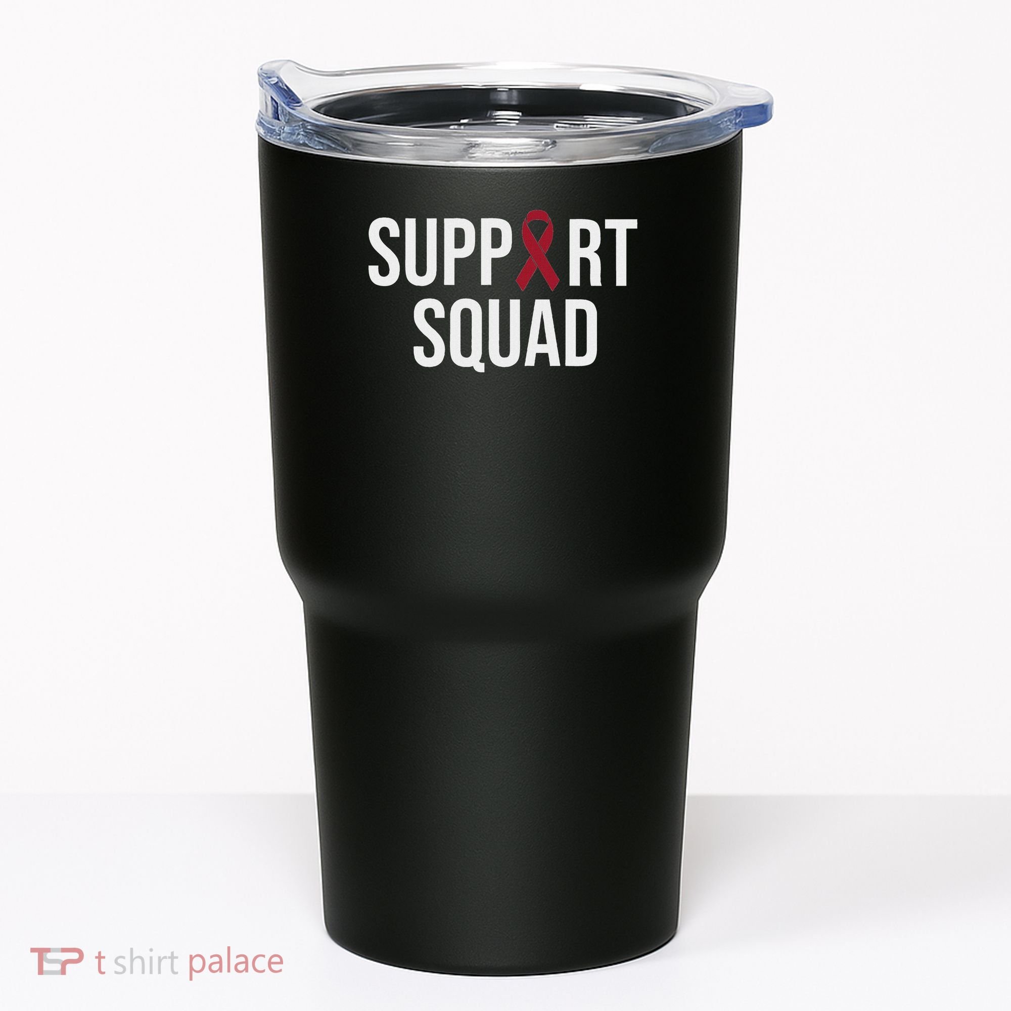Multiple Myeloma Awareness Burgundy Ribbon Support Squad Tumbler