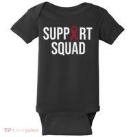 Multiple Myeloma Awareness Burgundy Ribbon Support Squad Baby Bodysuit thumb 0