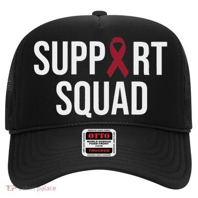 Multiple Myeloma Awareness Burgundy Ribbon Support Squad Hat
