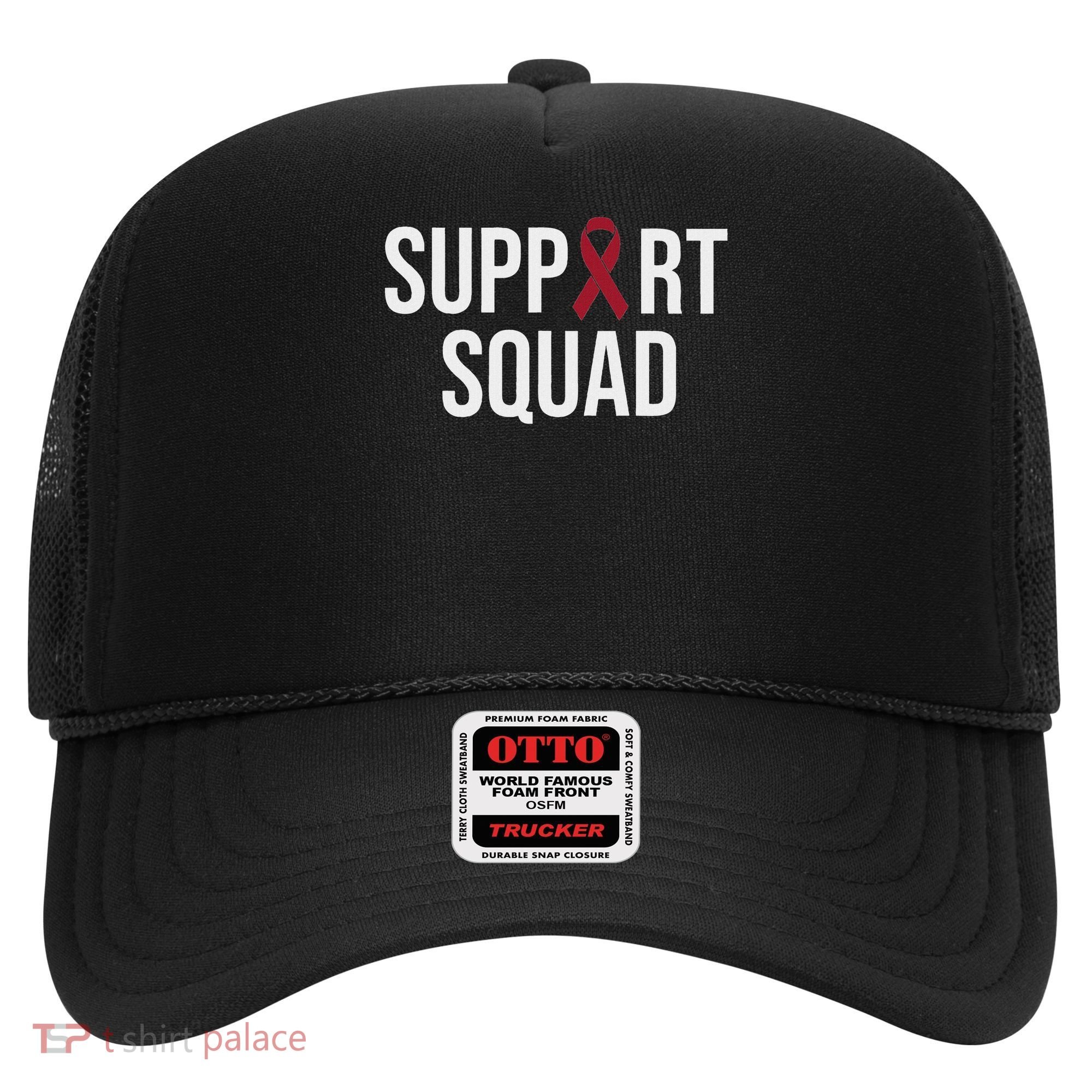 Multiple Myeloma Awareness Burgundy Ribbon Support Squad Hat