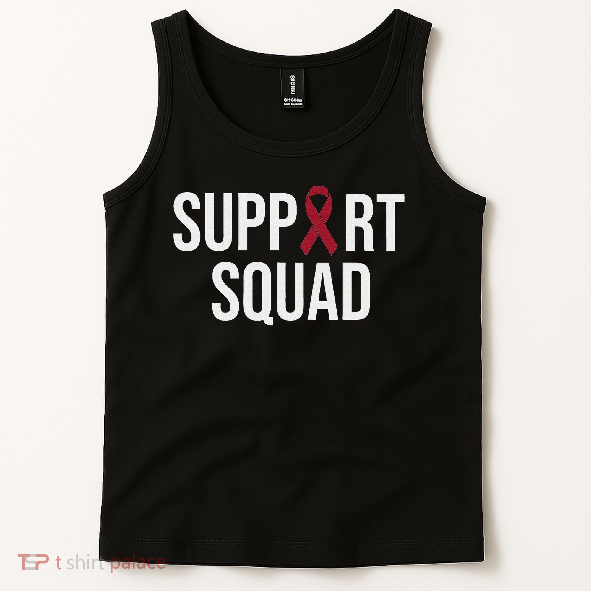 Multiple Myeloma Awareness Burgundy Ribbon Support Squad Tank Top